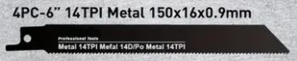 Puukkosahan Bi-metalliterä 14TPI 150x16x0,9mm - Image 2